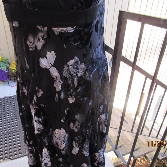 #623  WOMEN'S LONG BLACK CHIFFON EVENING DRESS BY MONSOON  (SIZE 10US / 14UK) - Picture 5 of 5